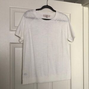 NWOT LOFT White Short Sleeve Lightweight Knit Top